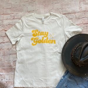 Stay Golden White T-Shirt Size Large NWOT